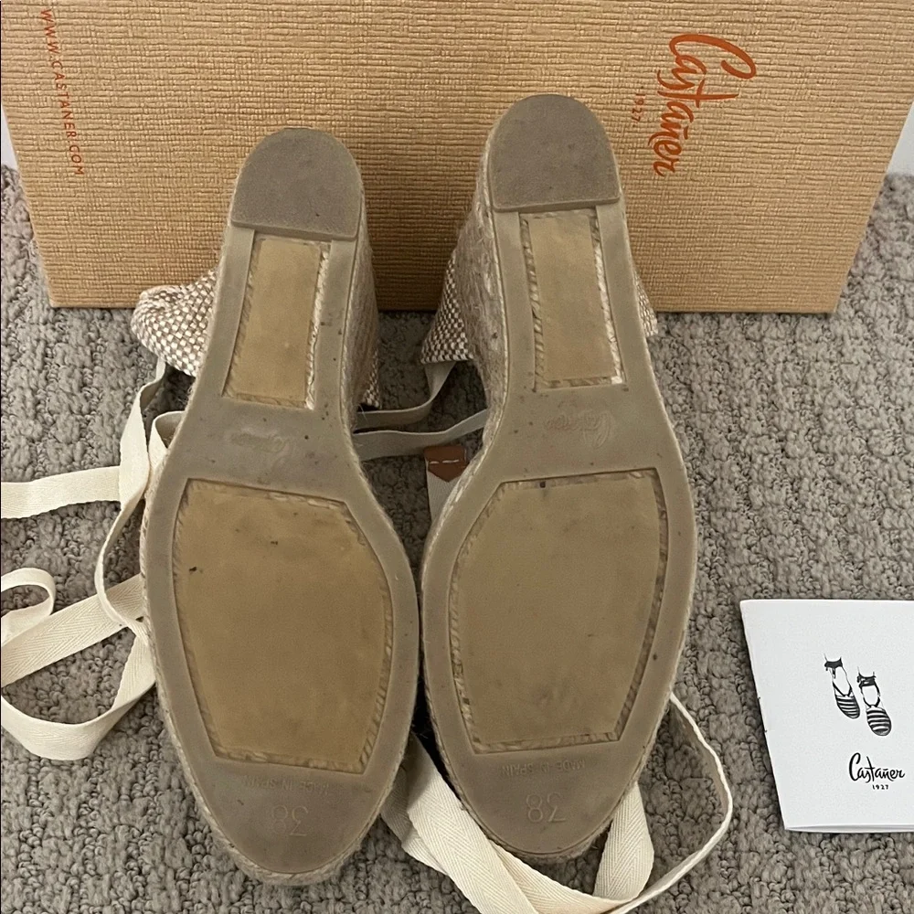Castaner Cream Espadrille Wedge Shoes - Picture 4 of 8